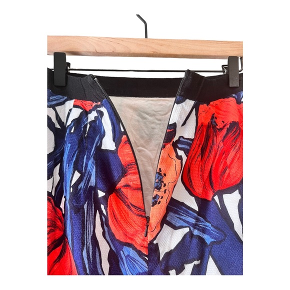 Anthropologie Moulinette Soeurs Navy & Red Poppies Fantastic Field Skirt Sz 6 - Picture 8 of 16